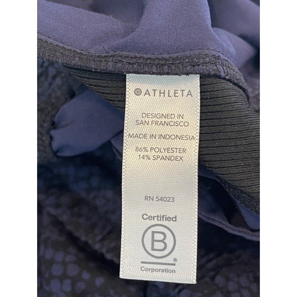Athleta Pants Size 8 Brooklyn Joggers Dress Blue Python Print Travel Pockets #3 - Picture 11 of 12